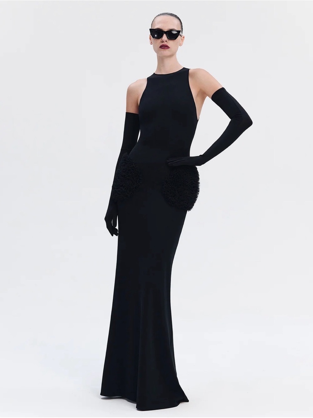 Selezza London Maxi Dress with Tulle Side Pockets